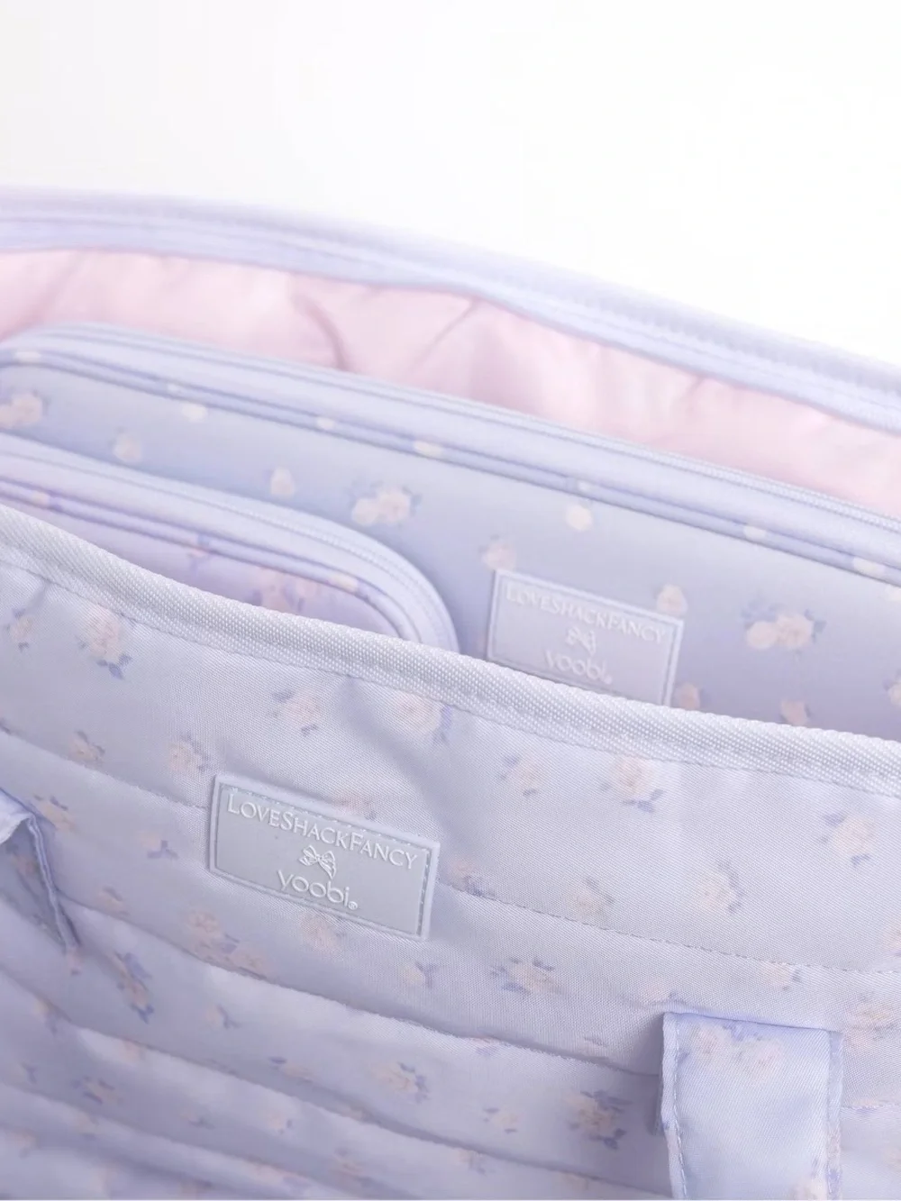 LoveShackFancy x Target - Yoobi Everblooming Rosettes Ditsy Tote Breezy Blue
